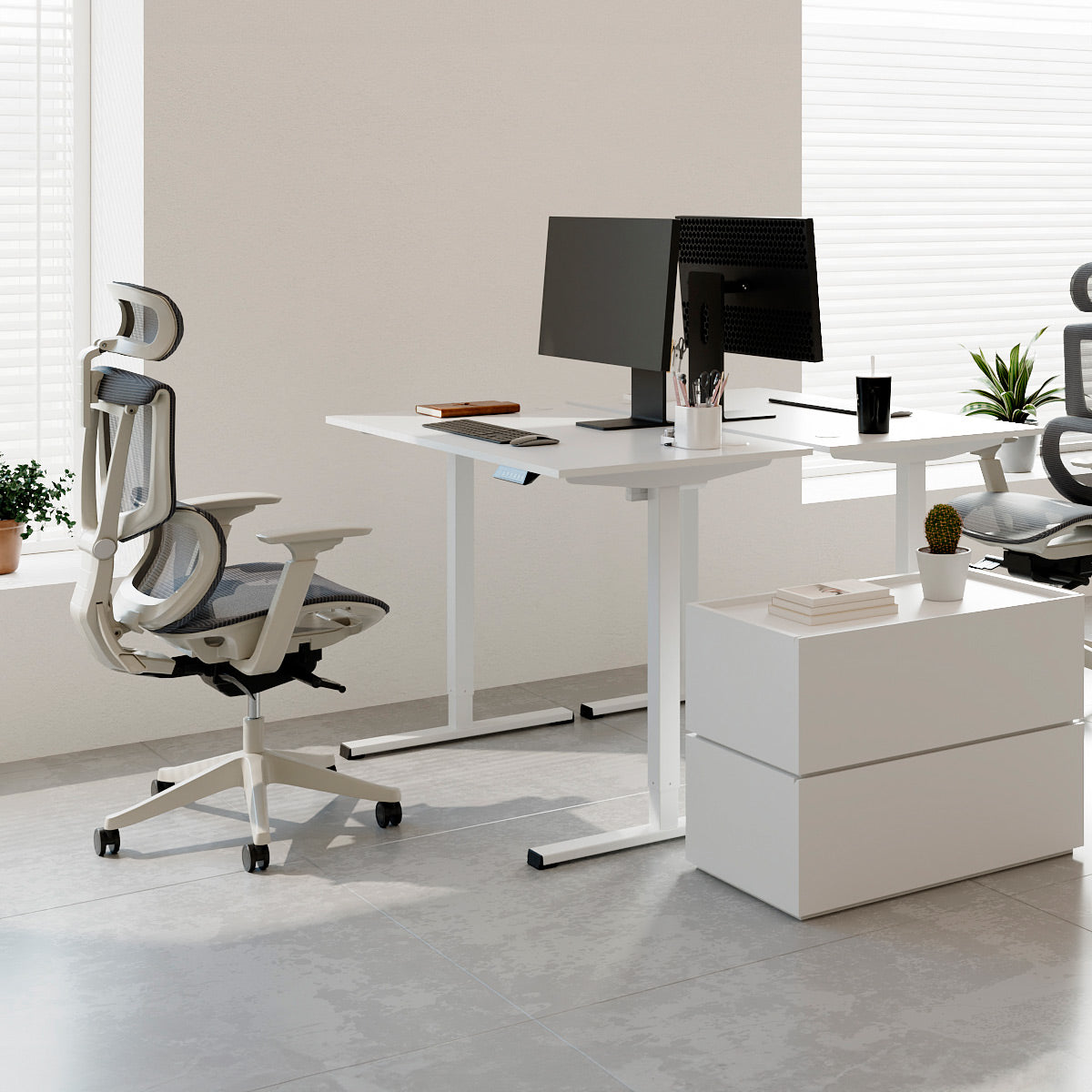 Standing Desk Compact Office White