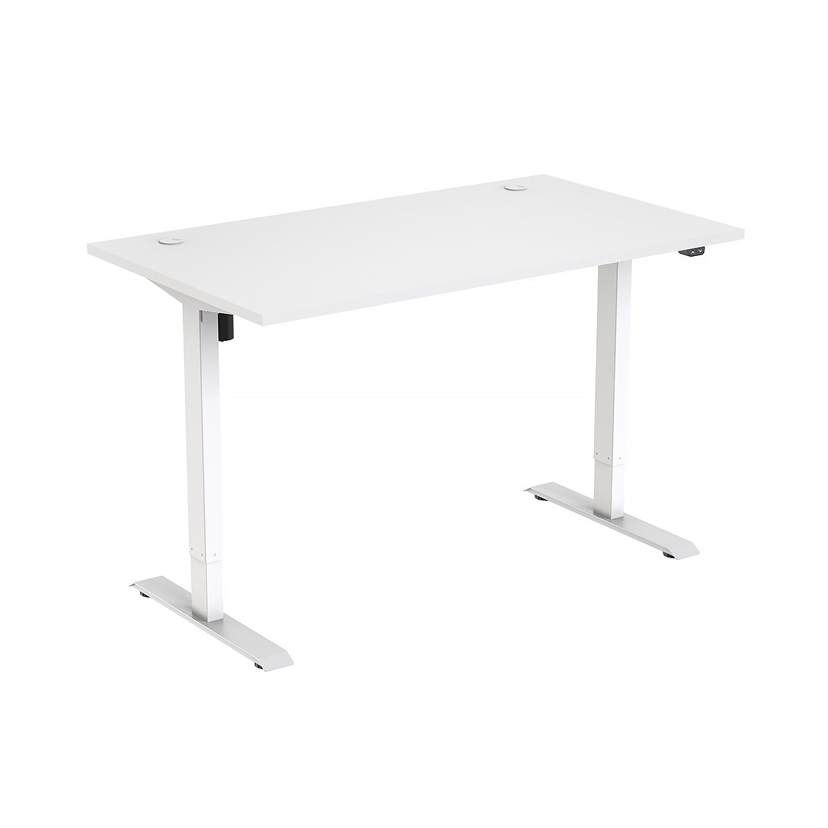 Standing Desk Plus White Frame White Top Angle