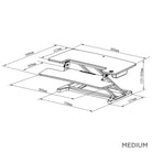 Elevate Electric Standing Desk Converter Medium Dimensions